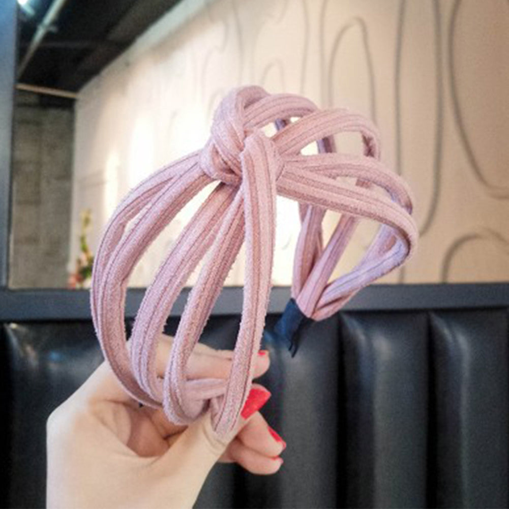 Fashion Women Solid Color Wide Multilayer Knotted Hairband Headband Headwear