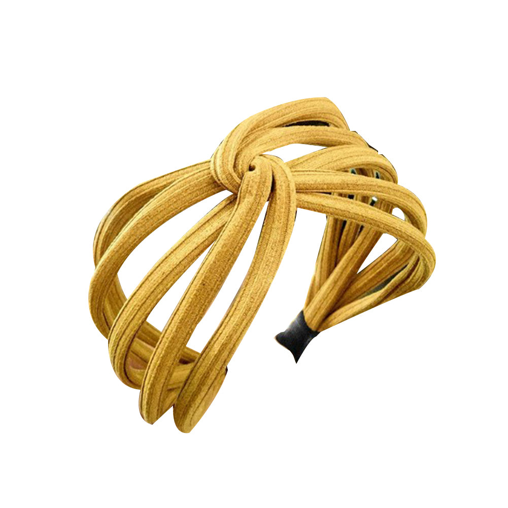 Fashion Women Solid Color Wide Multilayer Knotted Hairband Headband Headwear