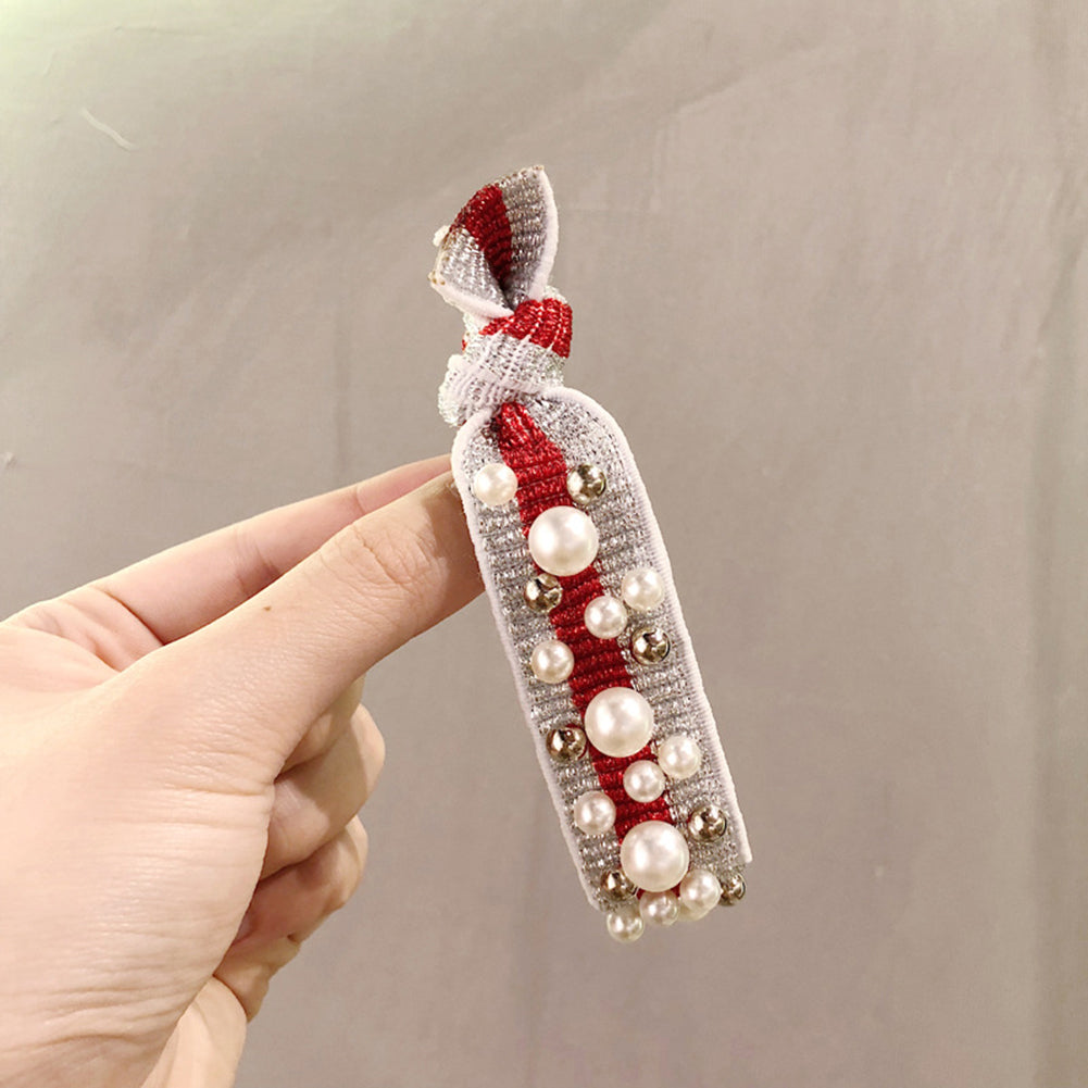 Fashion Colorful Faux Pearls Beads Elastic Women Hair Rope Tie Ponytail Holder