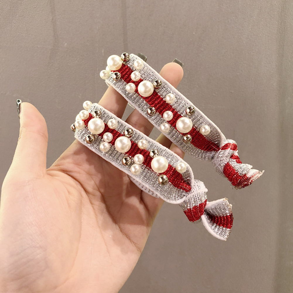 Fashion Colorful Faux Pearls Beads Elastic Women Hair Rope Tie Ponytail Holder