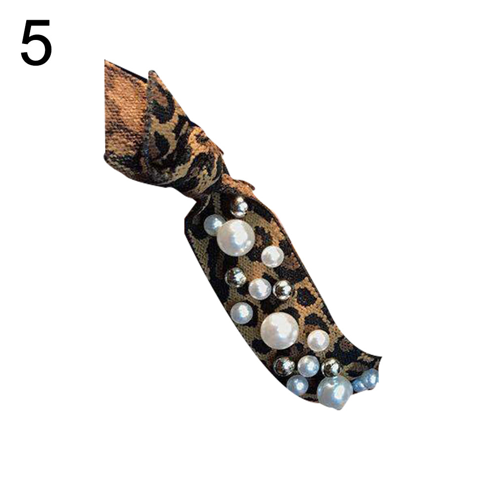 Fashion Colorful Faux Pearls Beads Elastic Women Hair Rope Tie Ponytail Holder