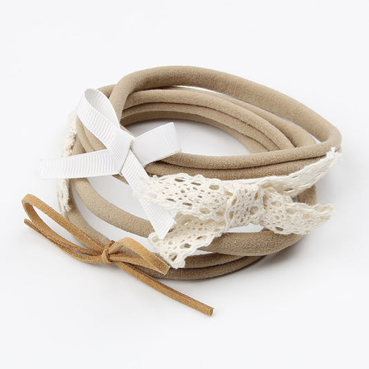 4Pcs/Set Cute Lace Bowknot Infant Baby Elastic Hairband Headband Hair Accessory
