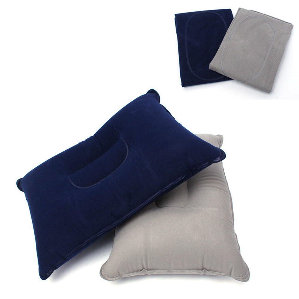 Portable Outdoor Non-Leakage Flocking Inflation Pillow Travel Camping Cushion