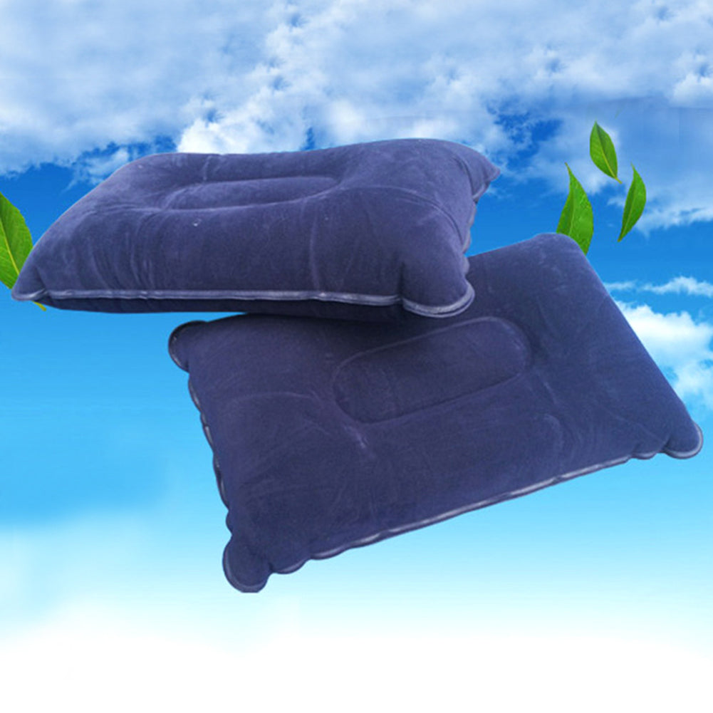 Portable Outdoor Non-Leakage Flocking Inflation Pillow Travel Camping Cushion