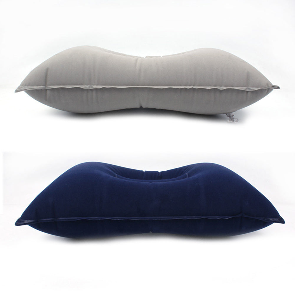 Portable Outdoor Non-Leakage Flocking Inflation Pillow Travel Camping Cushion
