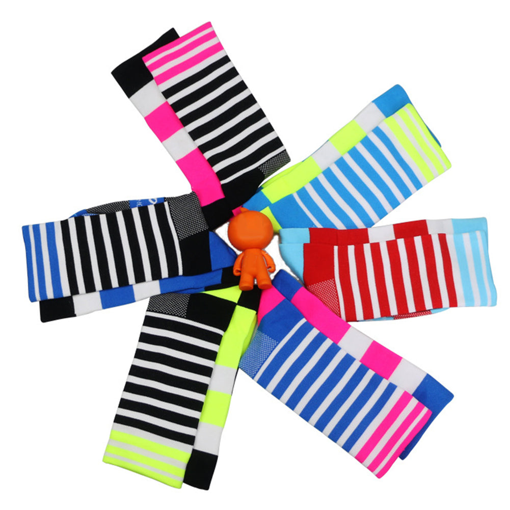 Pro Men Women Cycling Riding Sports Anti-Sweat Breathable Striped Ankle Socks