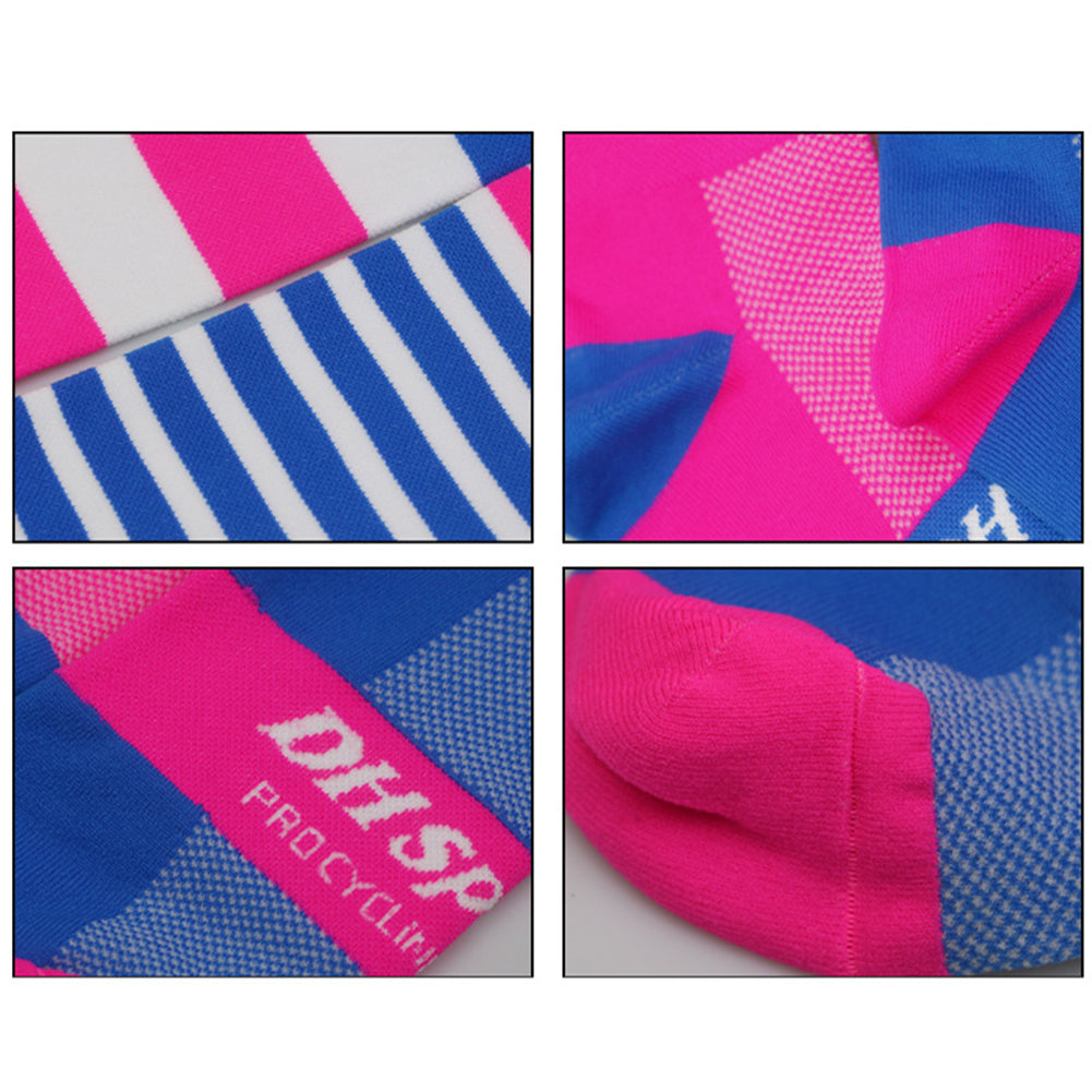 Pro Men Women Cycling Riding Sports Anti-Sweat Breathable Striped Ankle Socks