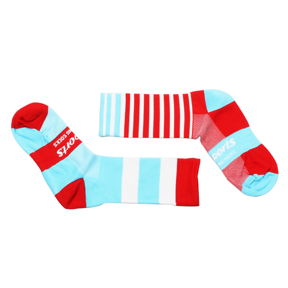 Pro Men Women Cycling Riding Sports Anti-Sweat Breathable Striped Ankle Socks