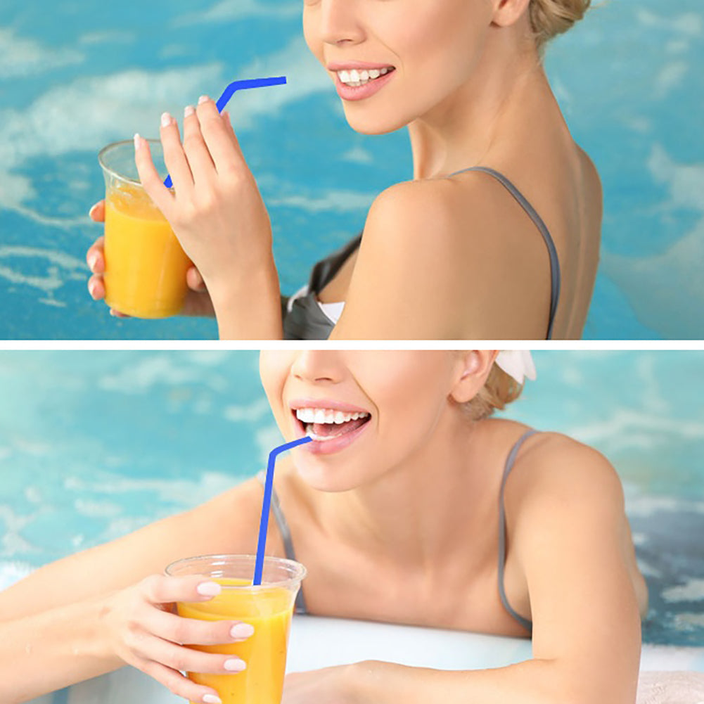 6Pcs Reusable Drinking Straws Silicone with Brush Milk Home Tea Coffee Shop Tool