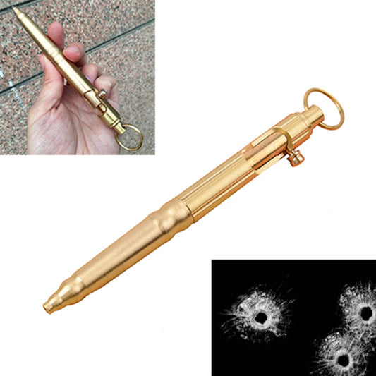 Survival Vintage Tactical Brass Pen Self Defense EDC Gear Glass Breaker Portable