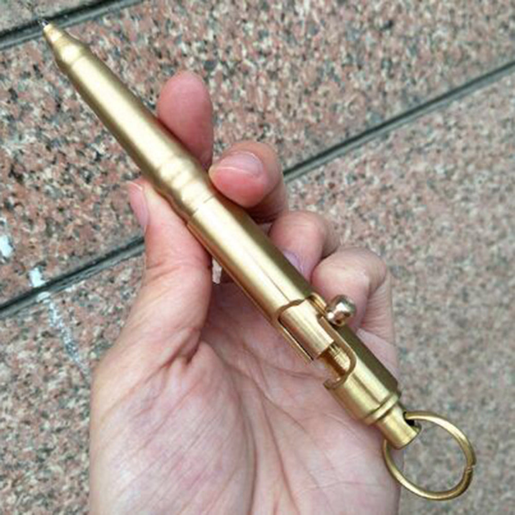 Survival Vintage Tactical Brass Pen Self Defense EDC Gear Glass Breaker Portable