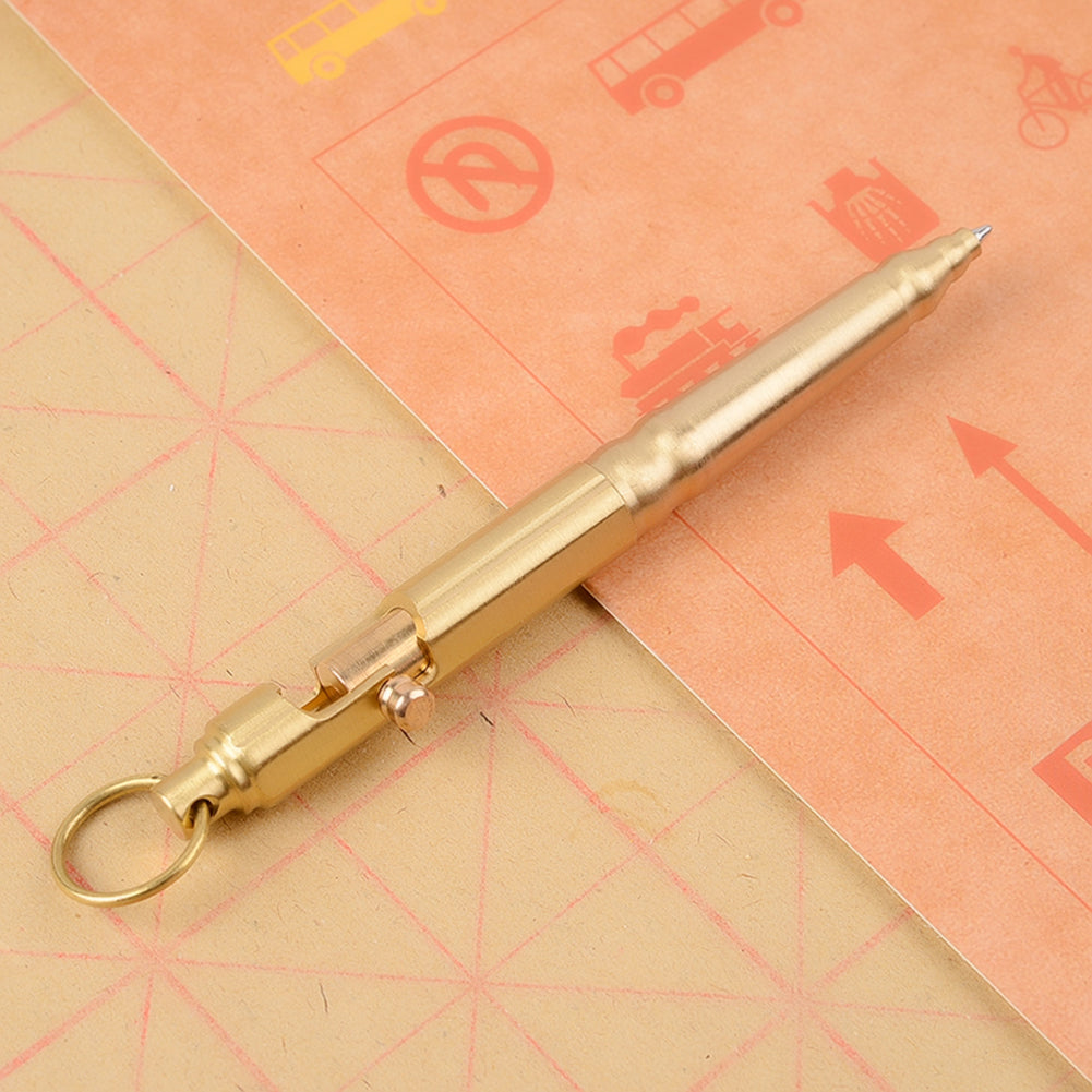 Survival Vintage Tactical Brass Pen Self Defense EDC Gear Glass Breaker Portable