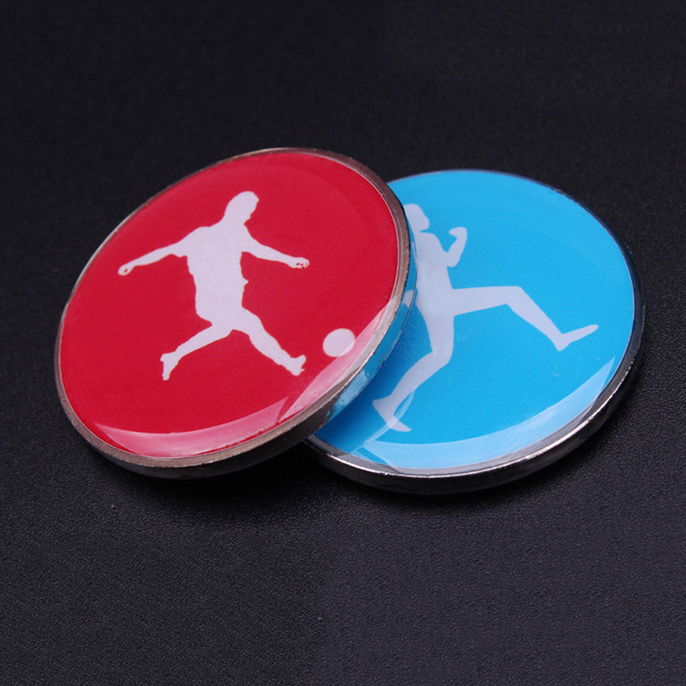 1Pc Sports Football Pattern Pick Edge Referee Side Toss Coin for Kids Adults