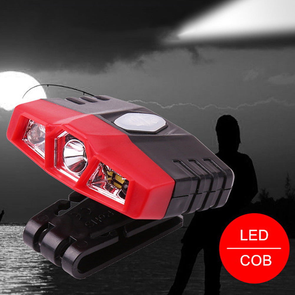 Outdoor Cap Lamp Rechargeable USB COB Sensor Headlamp Fishing Clip-On Hat Light