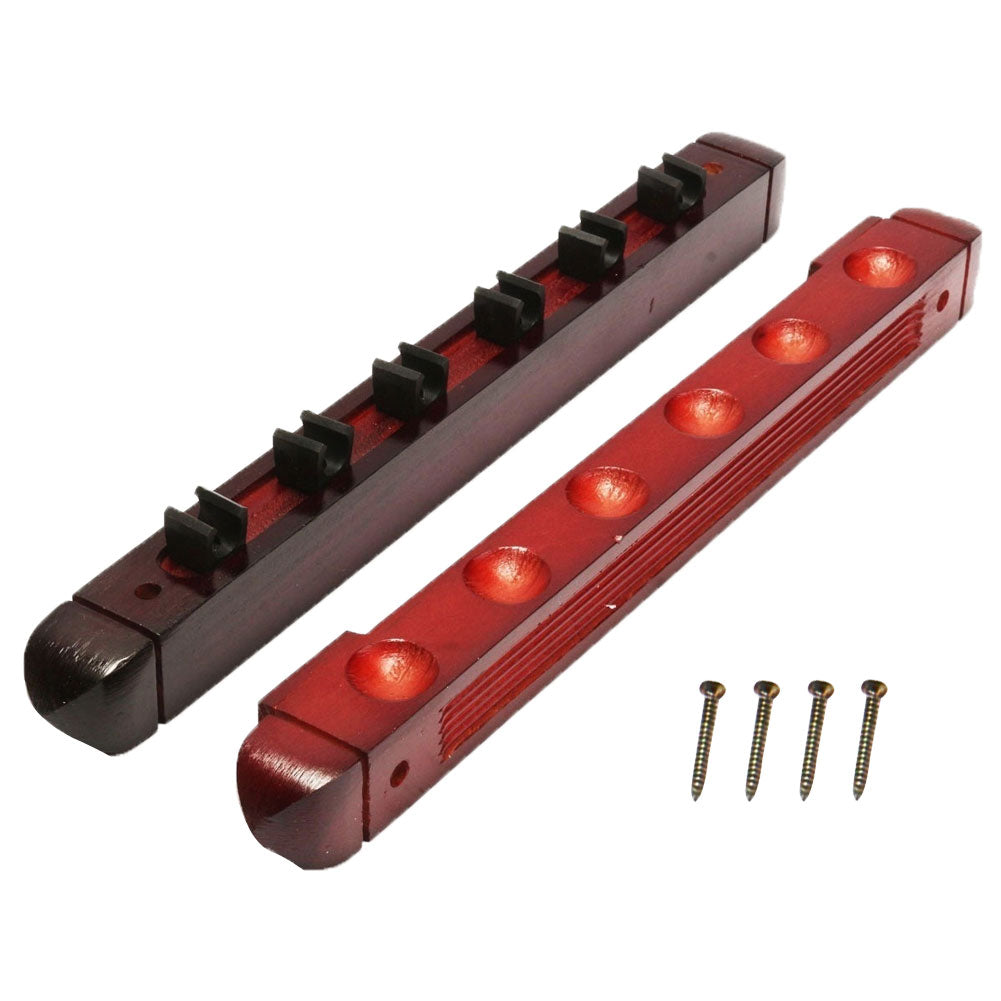 Billiard Pool Wall Hanging Mount 6 Cue Stick Wood Rack Holder for Snooker
