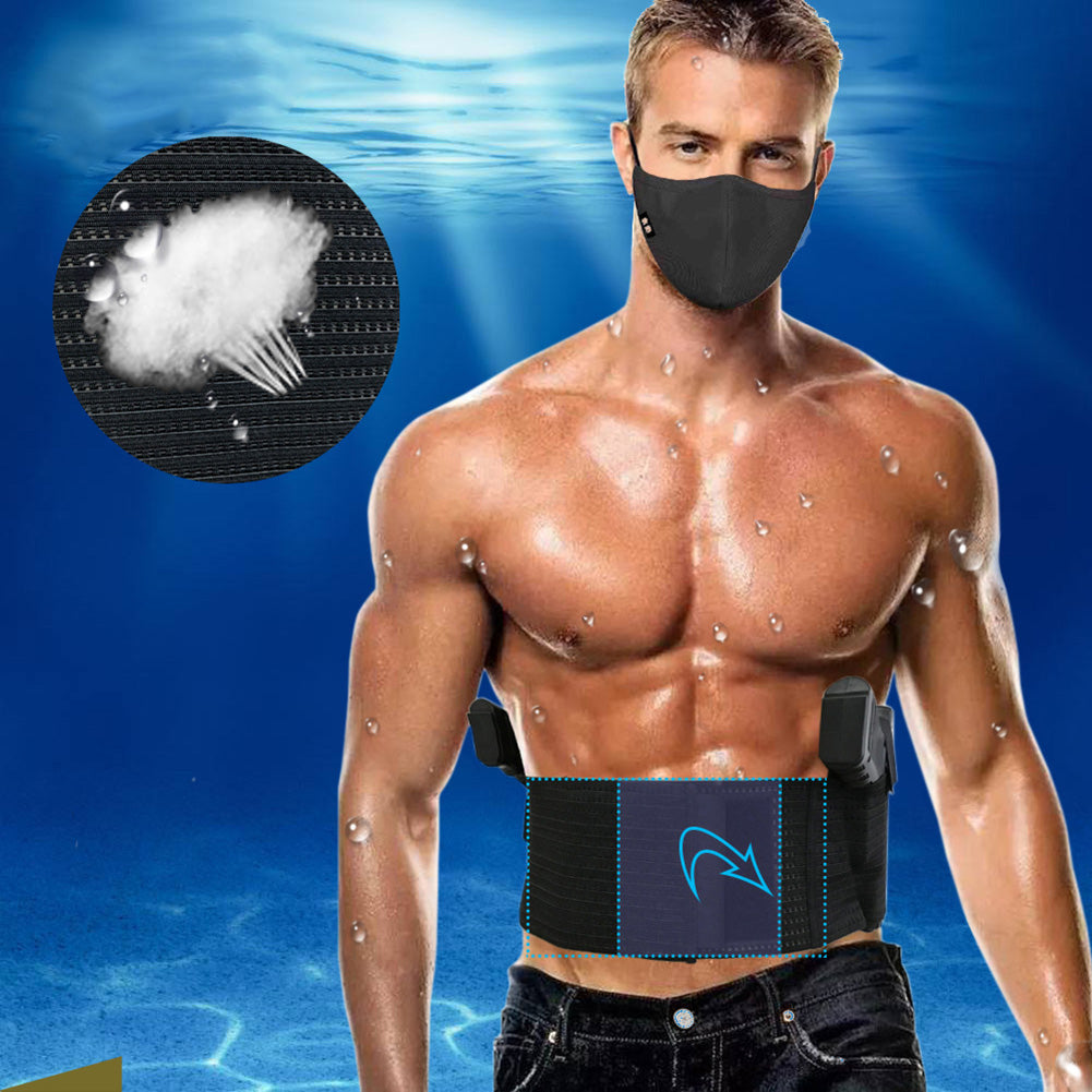 Outdoor Concealed Adjustable Tactical 2 Pouch Belly Band Elastic Waist Holster