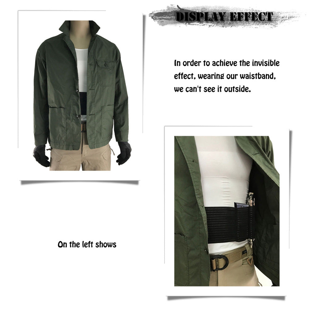 Outdoor Concealed Adjustable Tactical 2 Pouch Belly Band Elastic Waist Holster