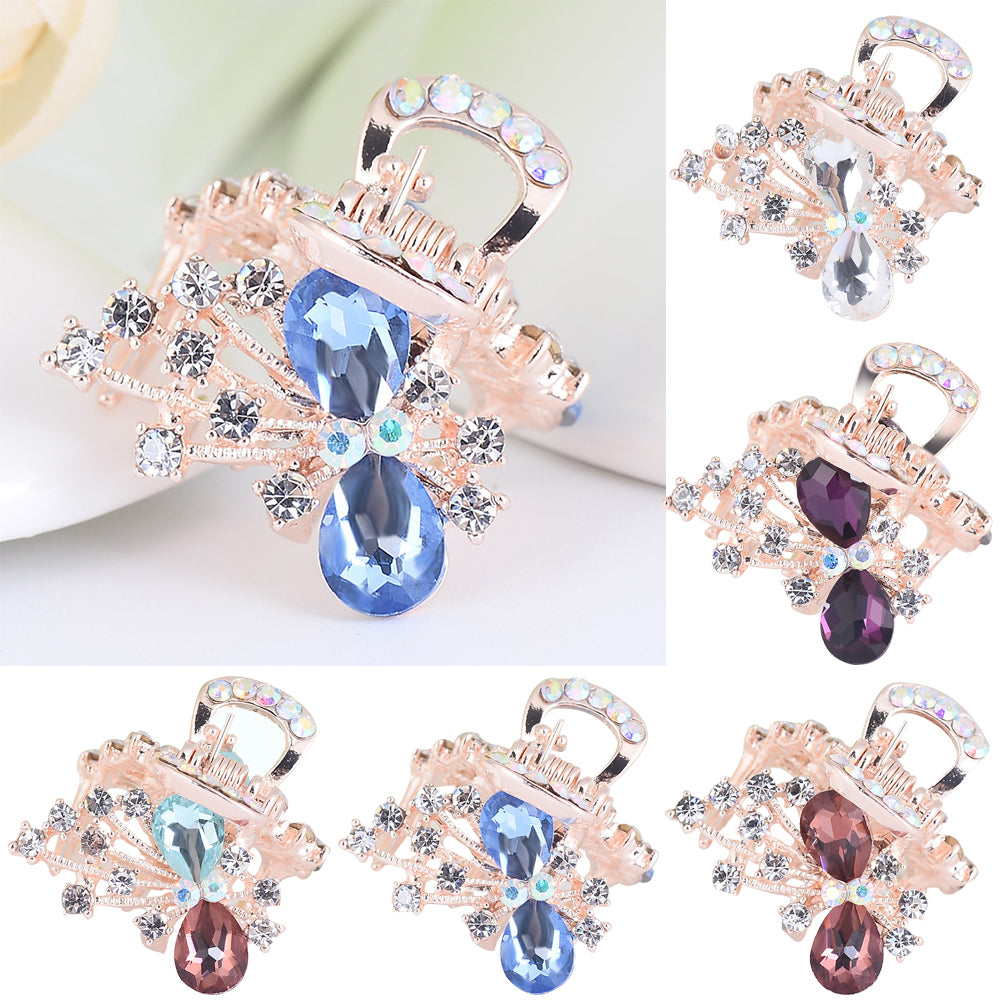 Fashion Women Shiny Rhinestone Bowknot Hairclip Hairpin Hair Accessories