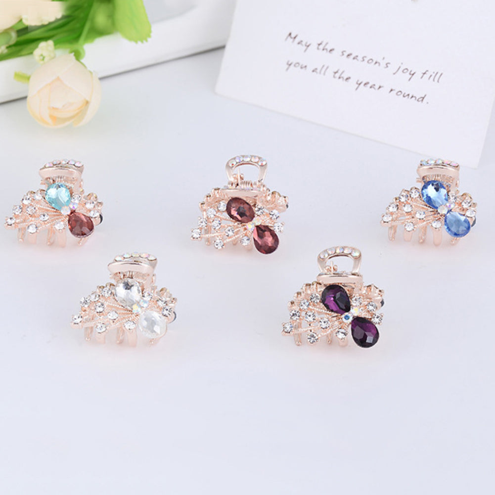 Fashion Women Shiny Rhinestone Bowknot Hairclip Hairpin Hair Accessories