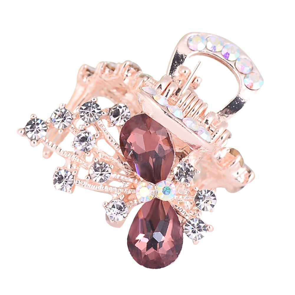 Fashion Women Shiny Rhinestone Bowknot Hairclip Hairpin Hair Accessories