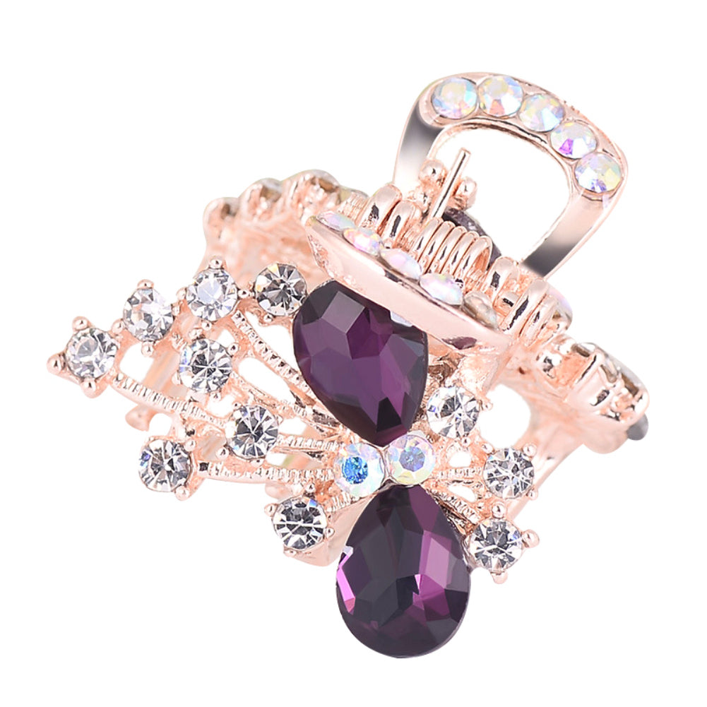 Fashion Women Shiny Rhinestone Bowknot Hairclip Hairpin Hair Accessories