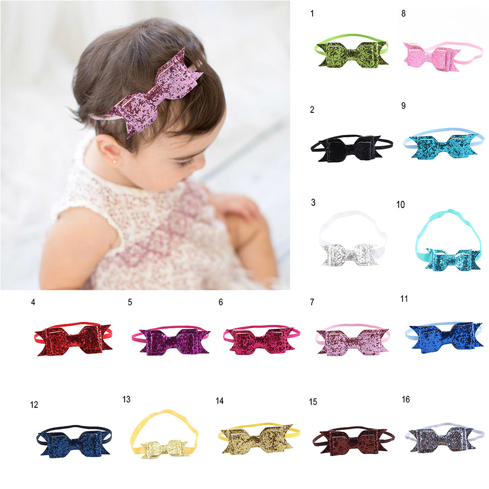 Baby Girl Toddler Party Shiny Bowknot Sequins Headband Hair Accessory Photo Prop