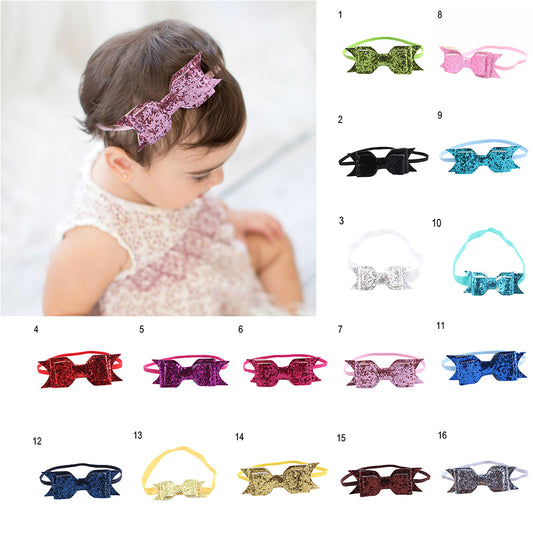 Baby Girl Toddler Party Shiny Bowknot Sequins Headband Hair Accessory Photo Prop
