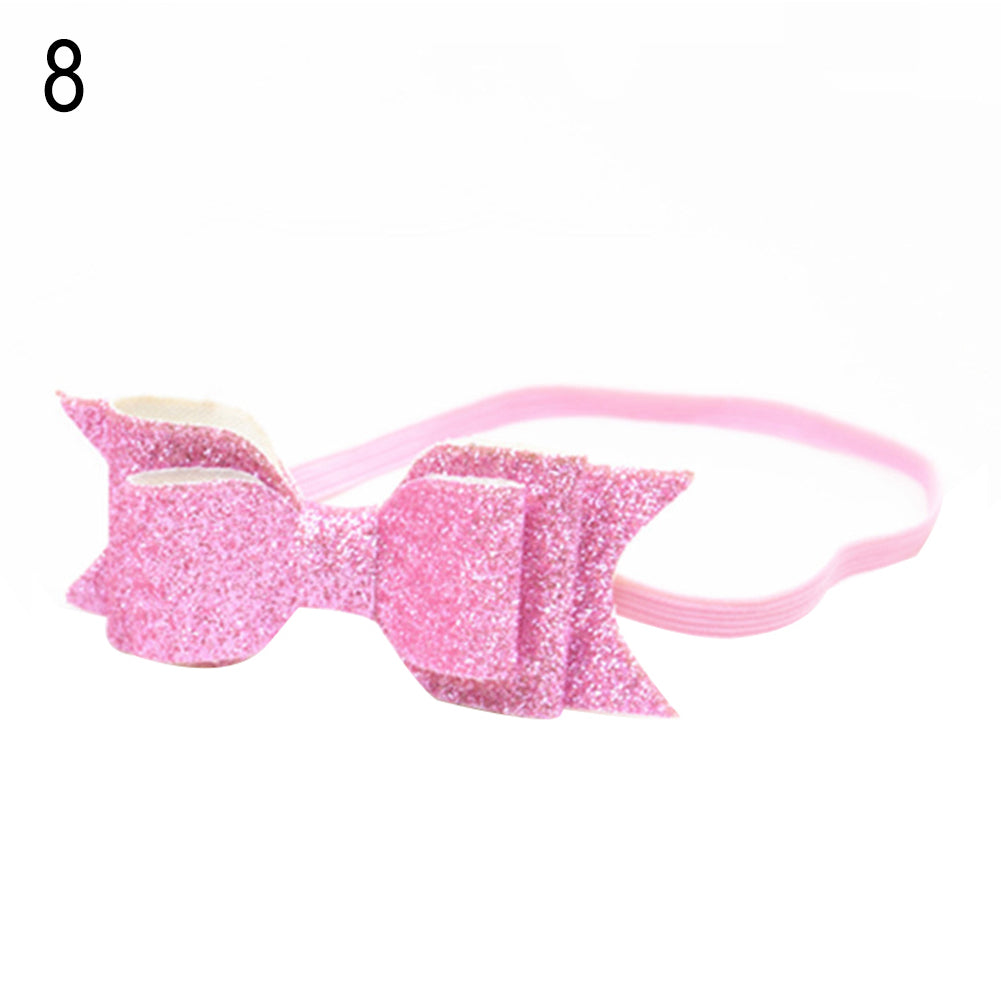Baby Girl Toddler Party Shiny Bowknot Sequins Headband Hair Accessory Photo Prop