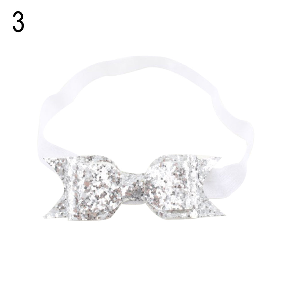 Baby Girl Toddler Party Shiny Bowknot Sequins Headband Hair Accessory Photo Prop