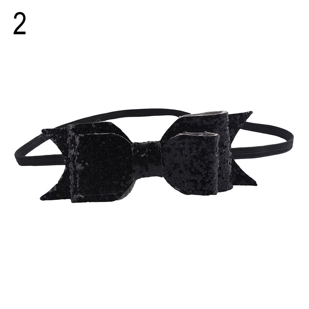 Baby Girl Toddler Party Shiny Bowknot Sequins Headband Hair Accessory Photo Prop