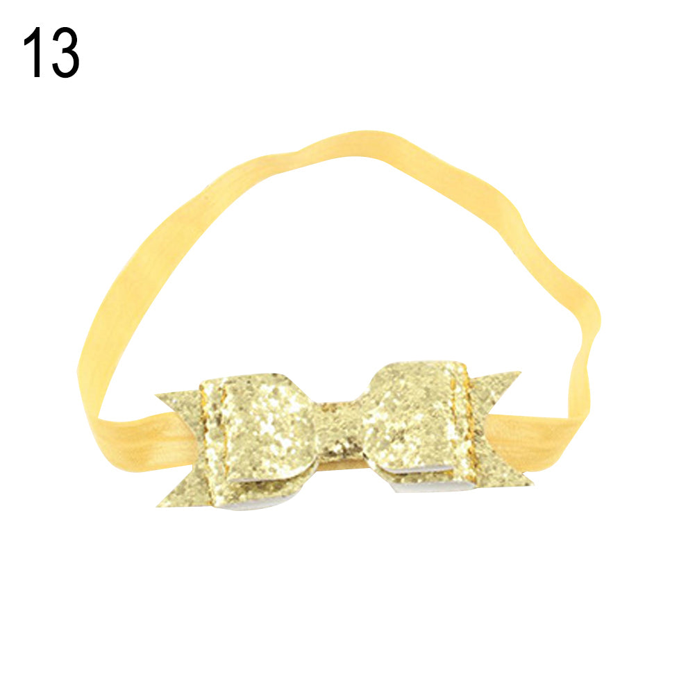 Baby Girl Toddler Party Shiny Bowknot Sequins Headband Hair Accessory Photo Prop