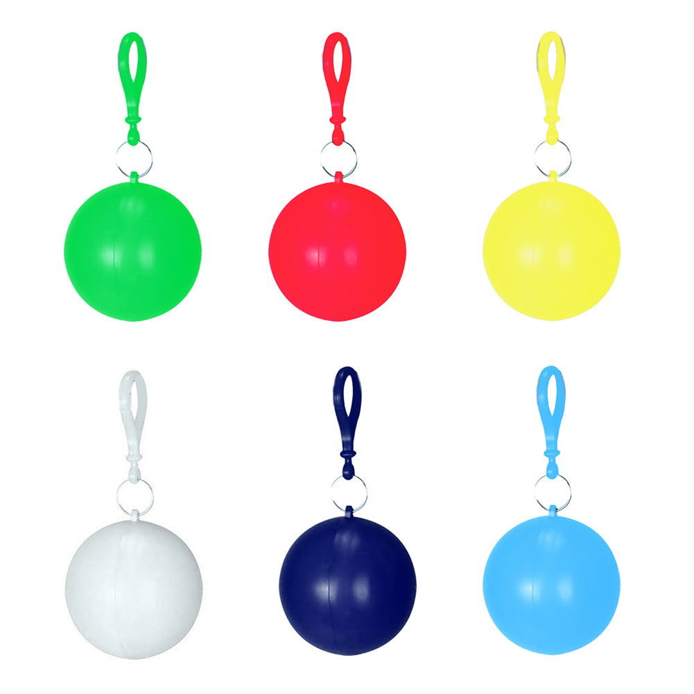 Outdoor Raincoat Ball Disposable Camping Fishing Tourism Emergency Keychain