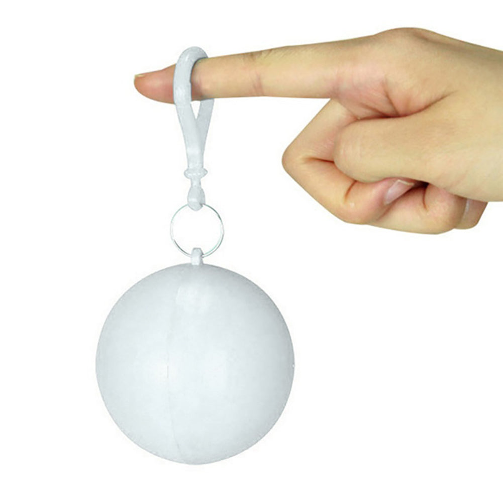 Outdoor Raincoat Ball Disposable Camping Fishing Tourism Emergency Keychain