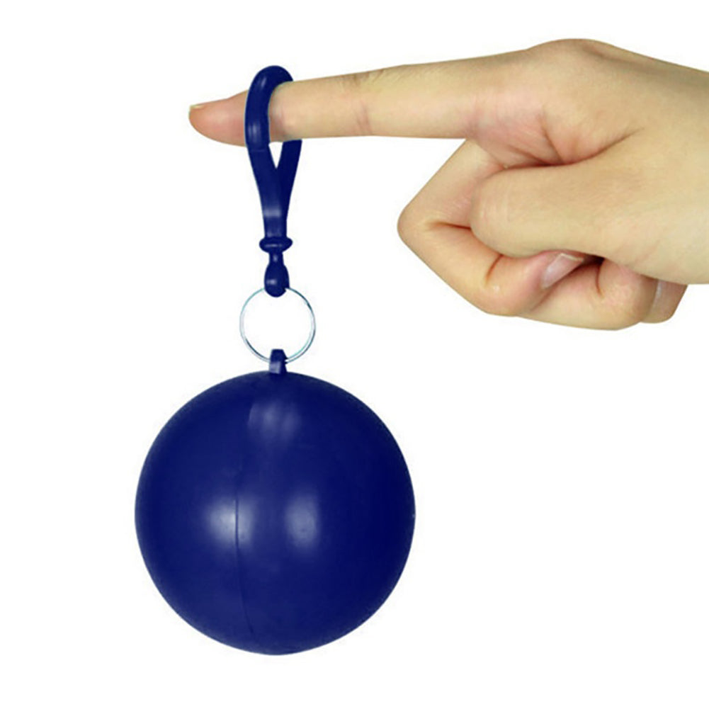 Outdoor Raincoat Ball Disposable Camping Fishing Tourism Emergency Keychain