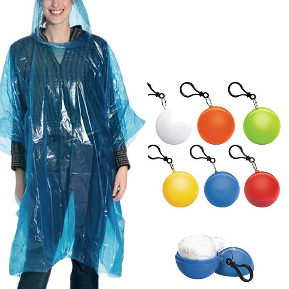 Outdoor Raincoat Ball Disposable Camping Fishing Tourism Emergency Keychain