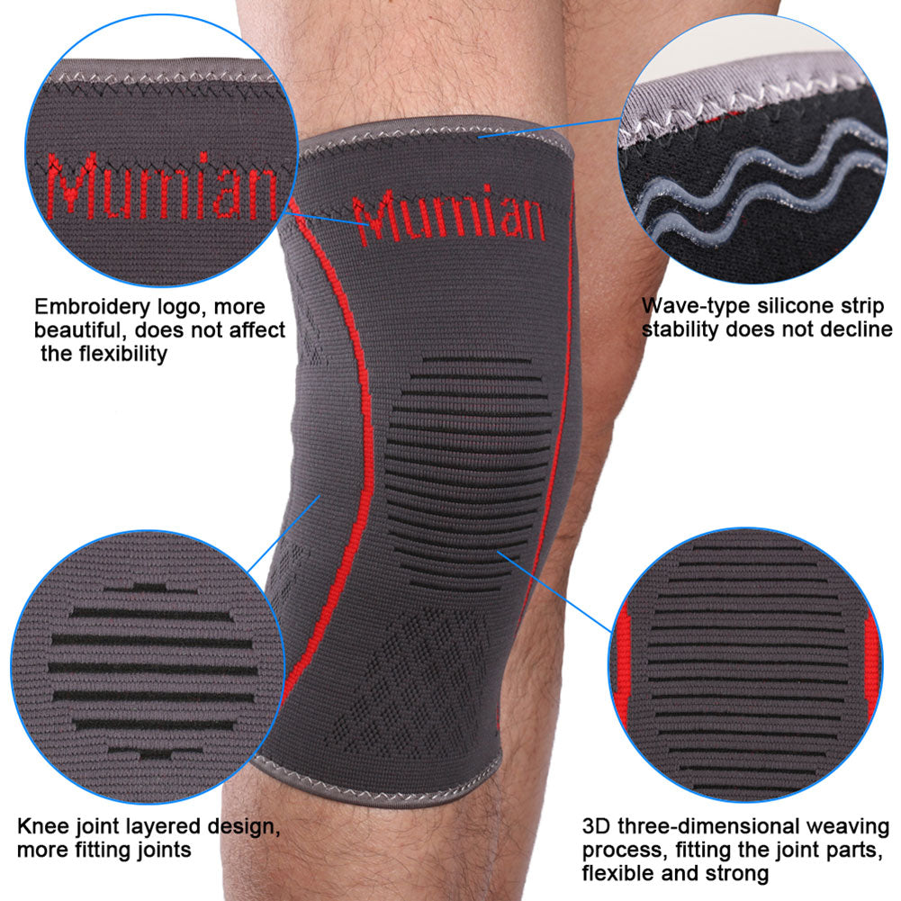 Outdoor Sport Knee Support Pad High Compression Silicone Anti-slip Sleeve Brace