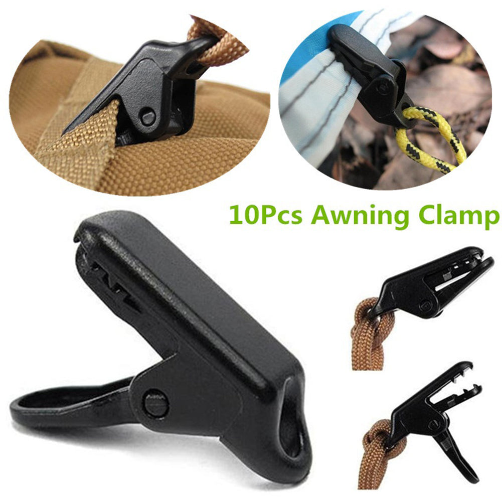 Awning Clamp Tarp Clips Snap Hangers Tent Camping Survival Tighten Tool