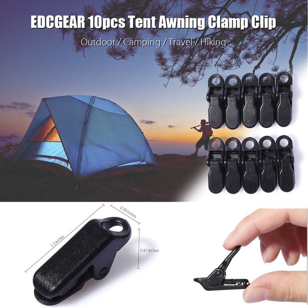 Awning Clamp Tarp Clips Snap Hangers Tent Camping Survival Tighten Tool