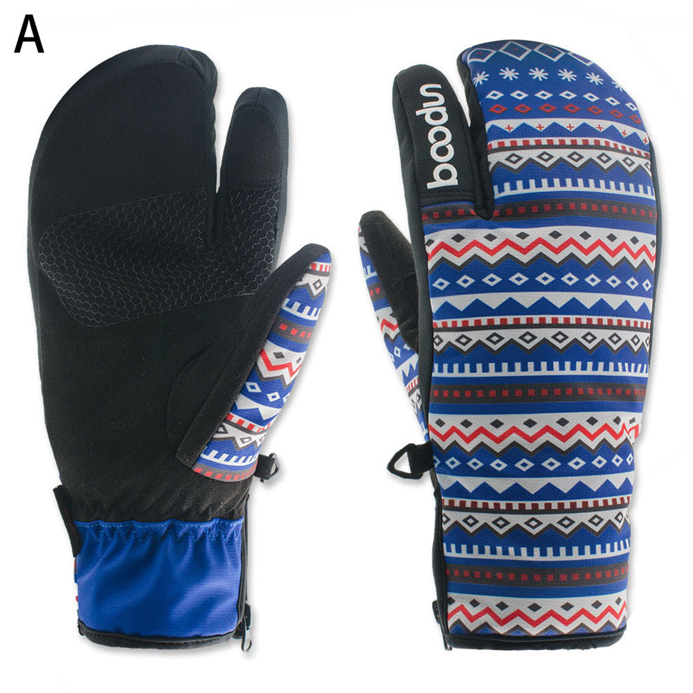 Women Winter Gloves Windproof Waterproof Non-slip Skating Skiing Warm Mittens