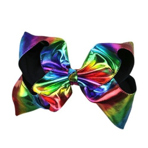 2Pcs/Set Large Rainbow Queen Dance Princess Girl Bowknot Hair Clip Accessories