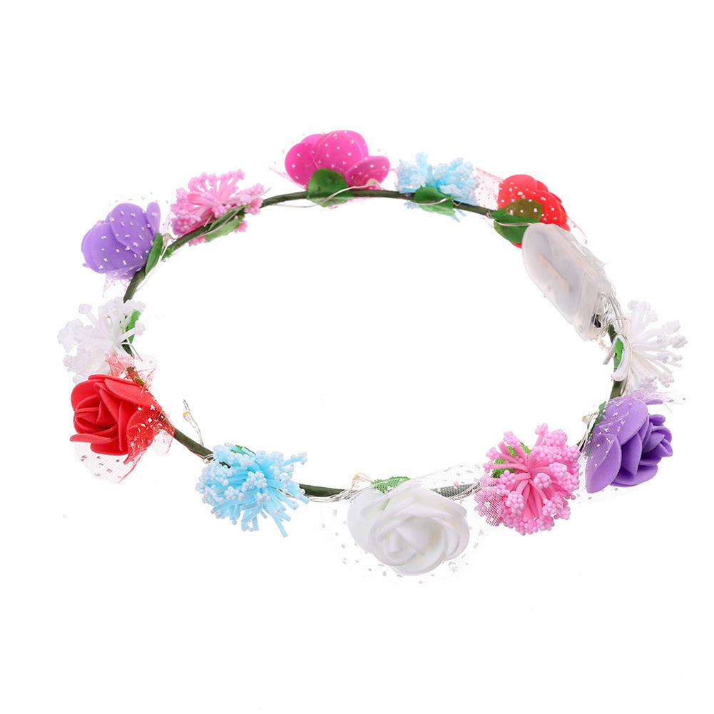 LED Luminous Rose Flower Hairband Girls Headband Festival Party Wedding Decor