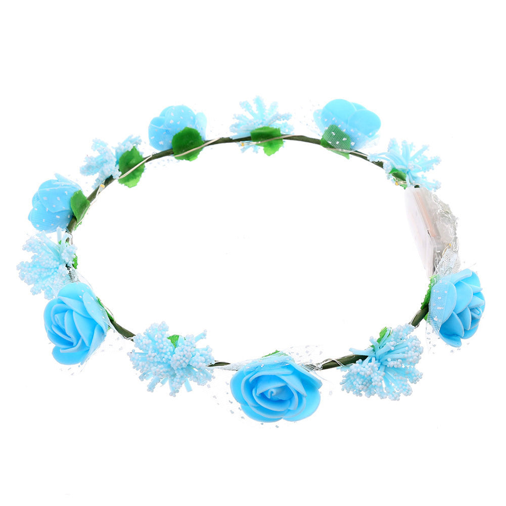 LED Luminous Rose Flower Hairband Girls Headband Festival Party Wedding Decor
