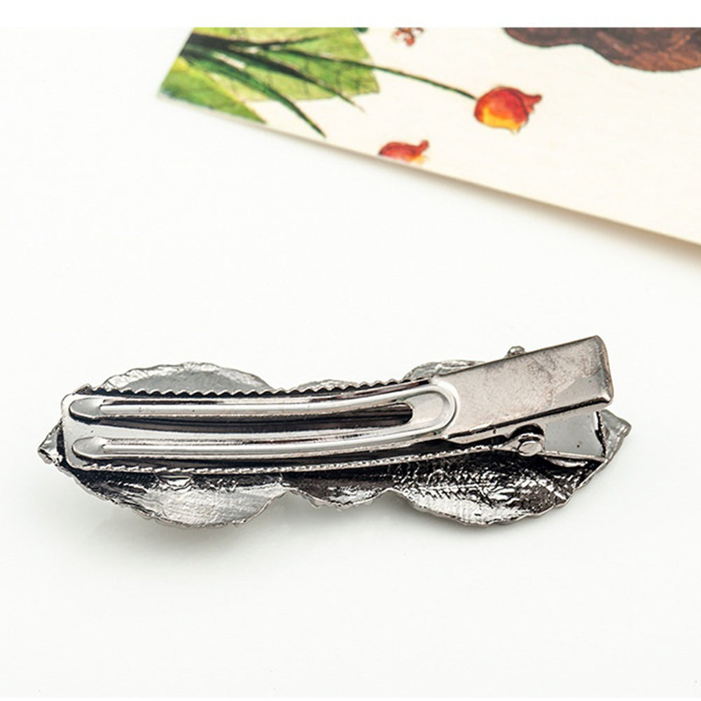 Fashion Leaf Hair Clip Barrette Rhinestone Wedding Marriage Hairpins Accessories