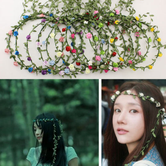 Wedding Party Decor Floral Wreath Flower Festival Forehead Headband Hair Garland