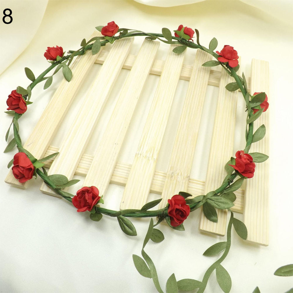 Wedding Party Decor Floral Wreath Flower Festival Forehead Headband Hair Garland