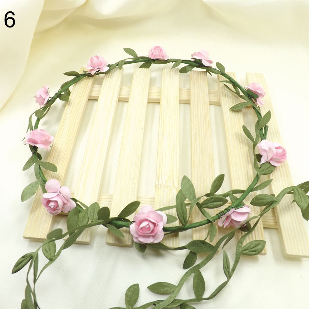 Wedding Party Decor Floral Wreath Flower Festival Forehead Headband Hair Garland