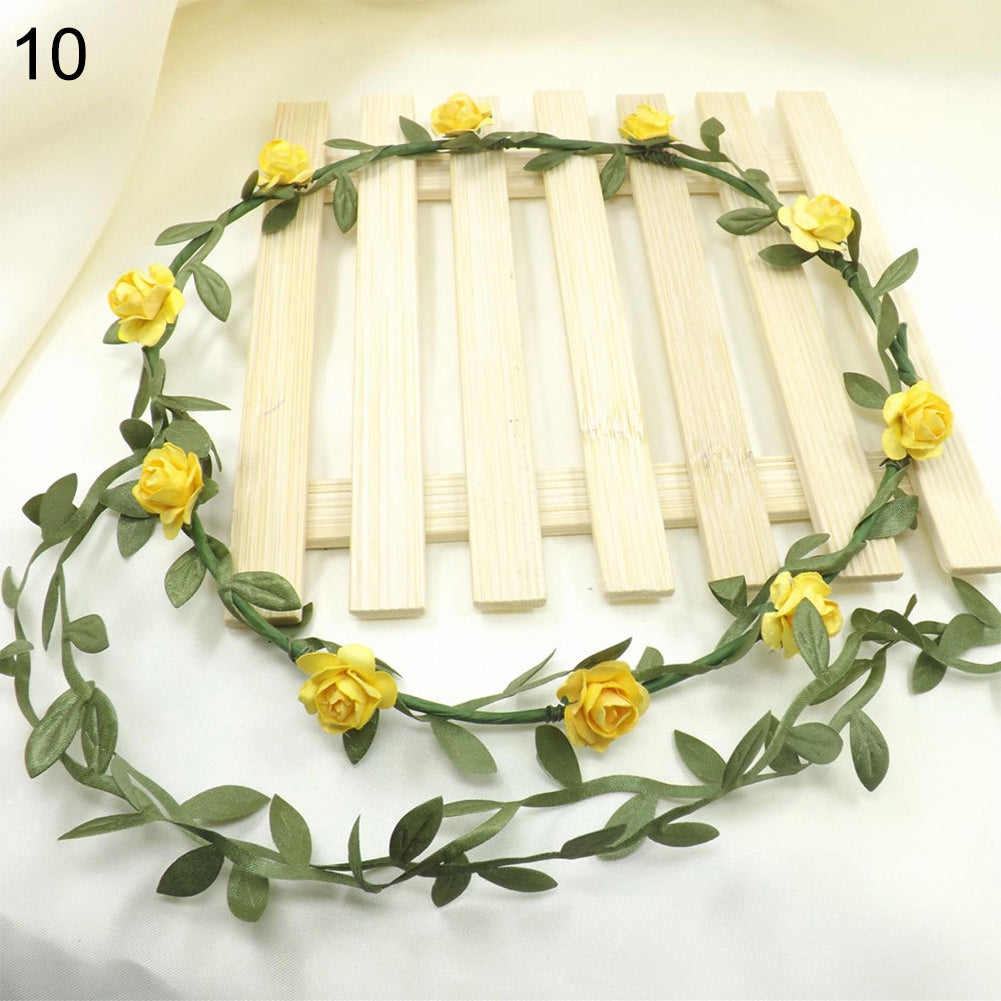 Wedding Party Decor Floral Wreath Flower Festival Forehead Headband Hair Garland