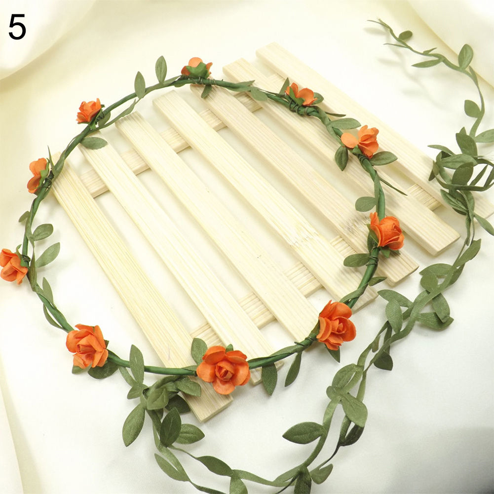 Wedding Party Decor Floral Wreath Flower Festival Forehead Headband Hair Garland
