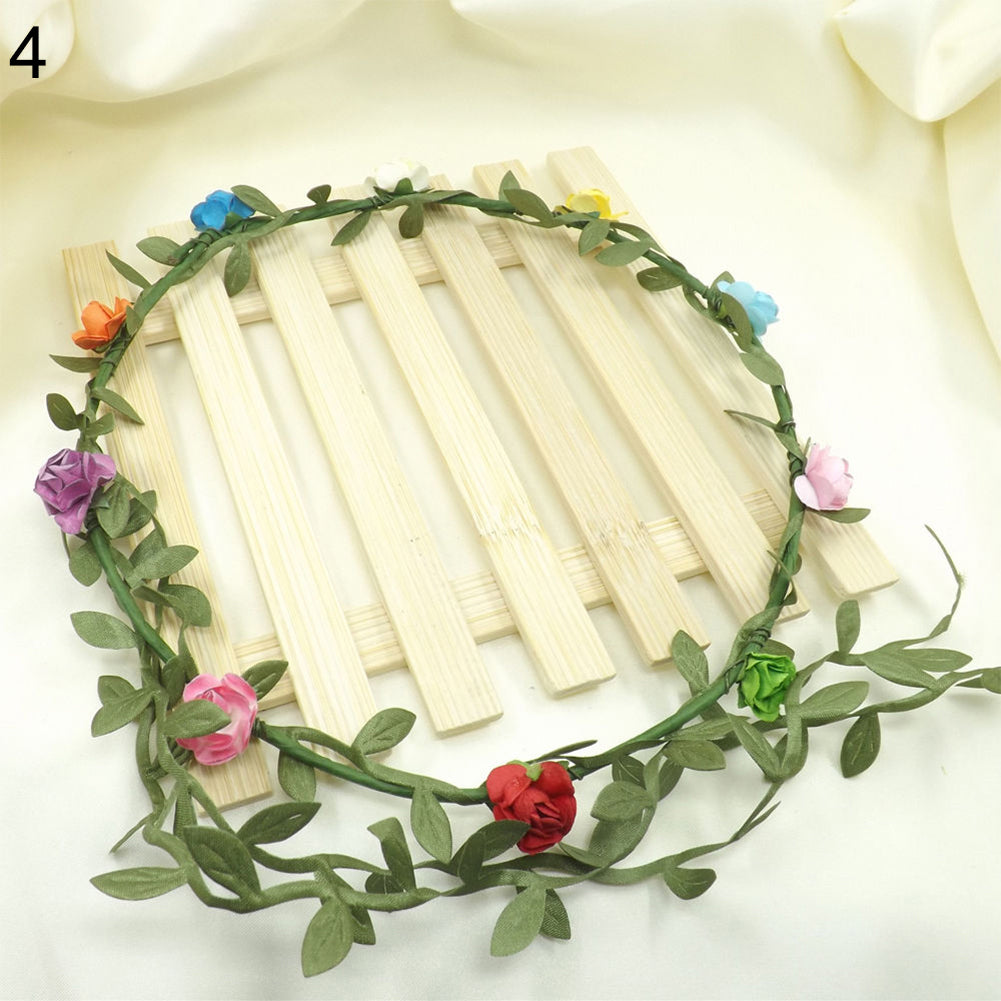 Wedding Party Decor Floral Wreath Flower Festival Forehead Headband Hair Garland