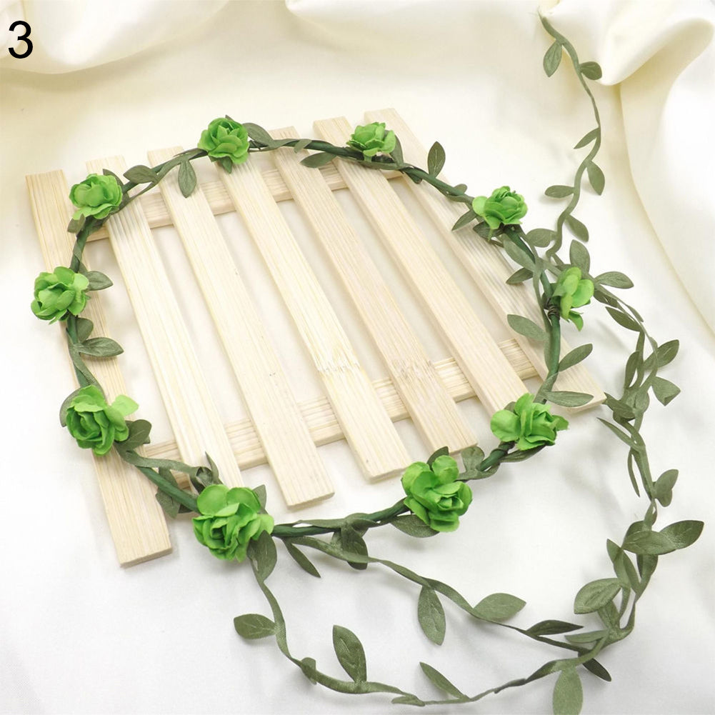 Wedding Party Decor Floral Wreath Flower Festival Forehead Headband Hair Garland
